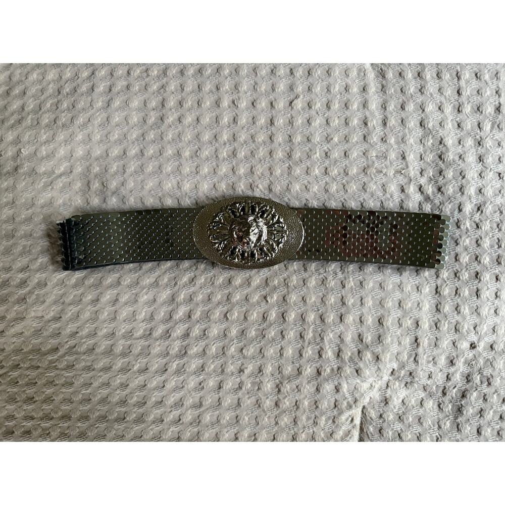 Vintage Silver Belt with Lion Buckle